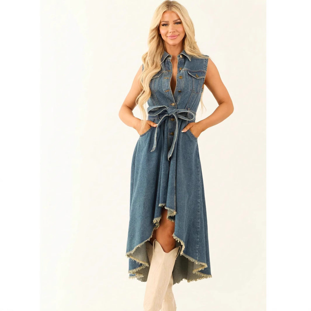 Robe sans manches à coupe irrégulière