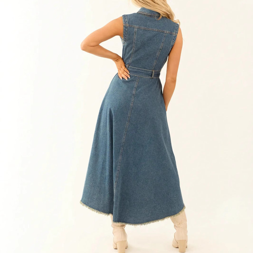 Robe sans manches à coupe irrégulière