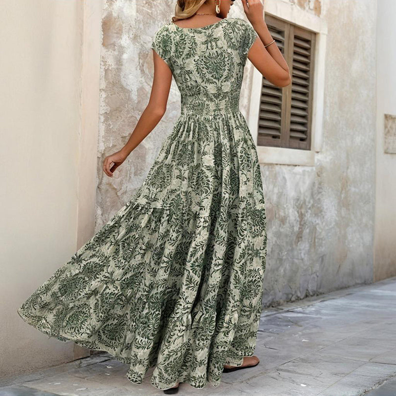 Maxi Robe Sexy à Manches Courtes