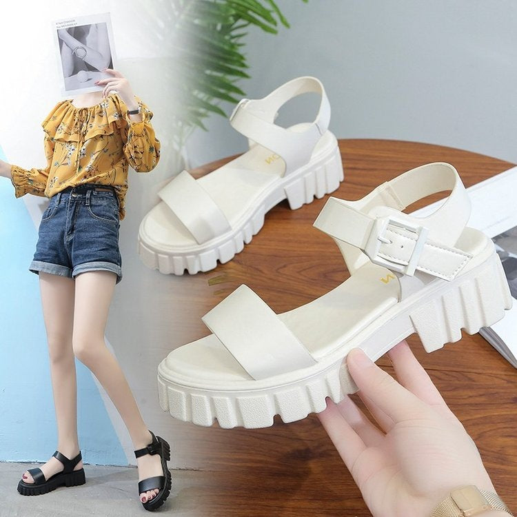 Sandales élégantes à plateforme et bride cheville