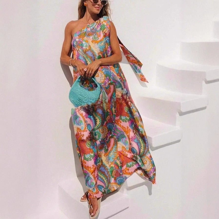Robe fluide à imprimés