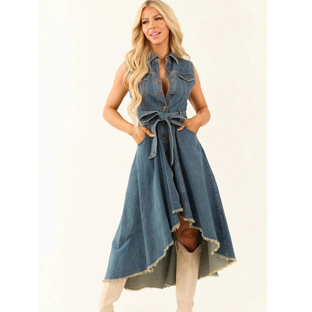Robe sans manches à coupe irrégulière
