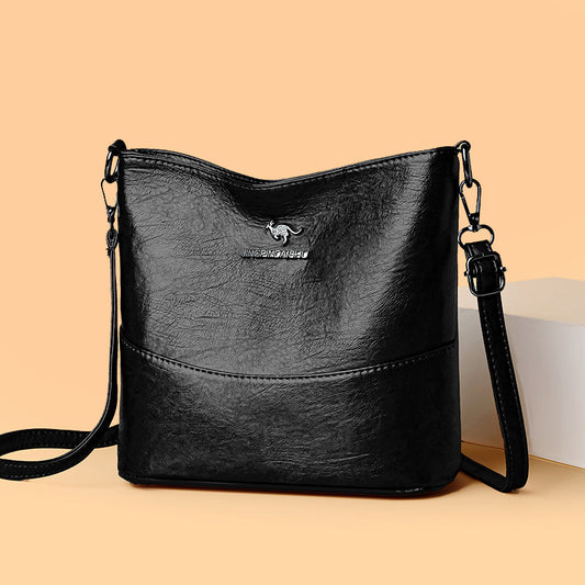 Sac à Épaule Décontracté en Cuir Souple Grande Capacité