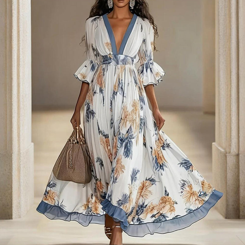 Robe longue florale