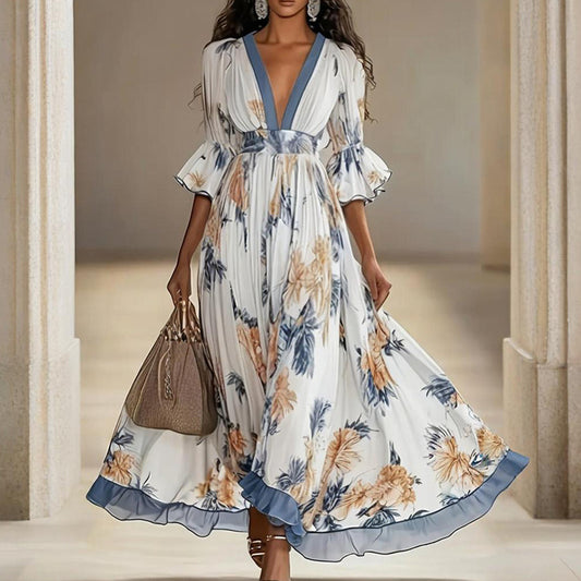 Robe longue florale