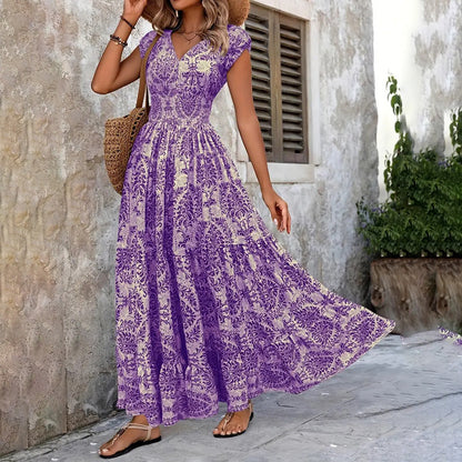 Maxi Robe Sexy à Manches Courtes