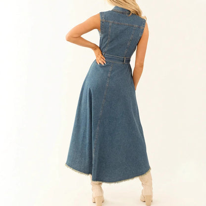 Robe sans manches à coupe irrégulière