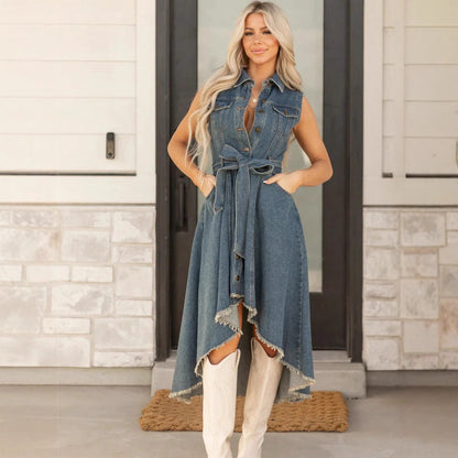 Robe sans manches à coupe irrégulière